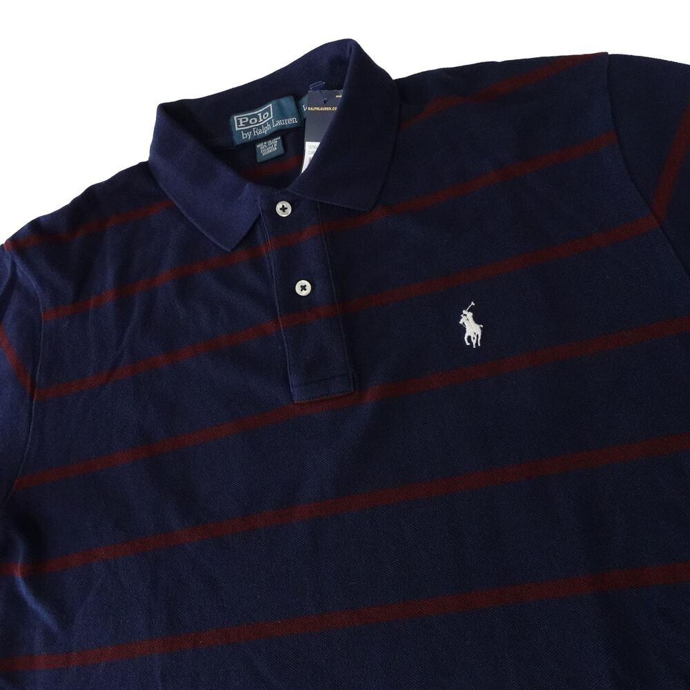 Ralph Lauren Y2K 90s Vintage Striped Golf Polo Shirt Men's Large